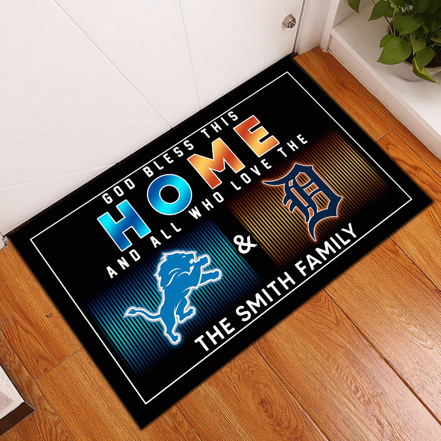 God Bless This Home Customized Doormat - Anti Slip Indoor Doormat