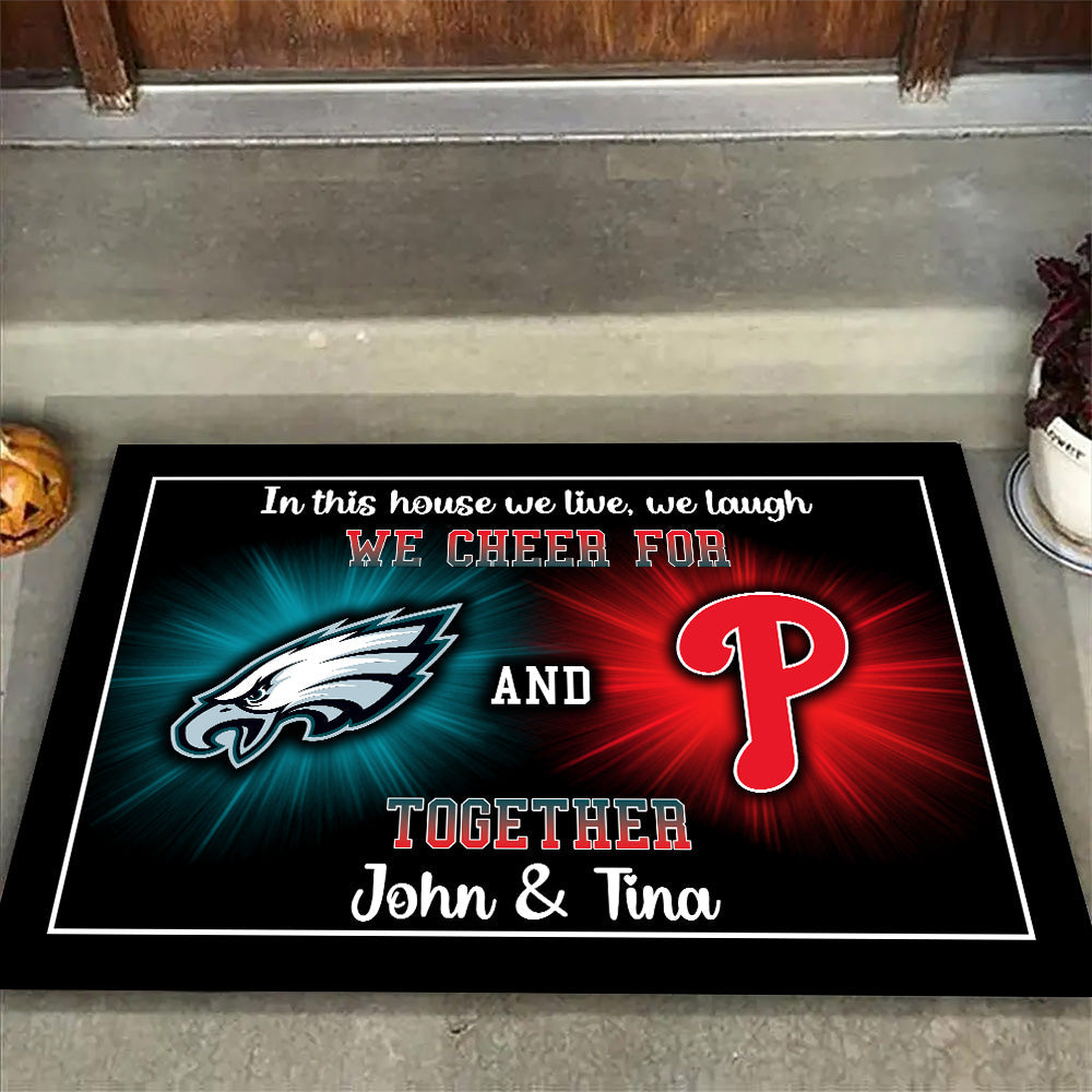 In This House We Cheer for Together - Anti Slip Indoor Doormat - PLDPAEG, PLDPAPL
