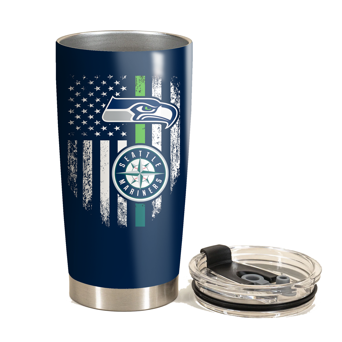 Just An Old Man Who Loves His Seattle Football And Baseball Tumbler