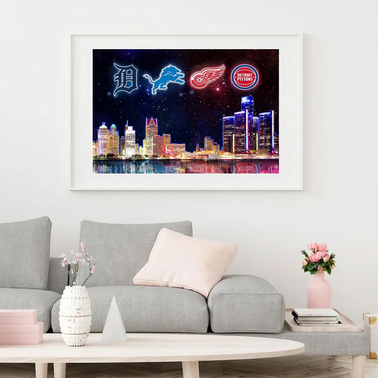 Detroit Skyline Unframed Poster, Wall Art