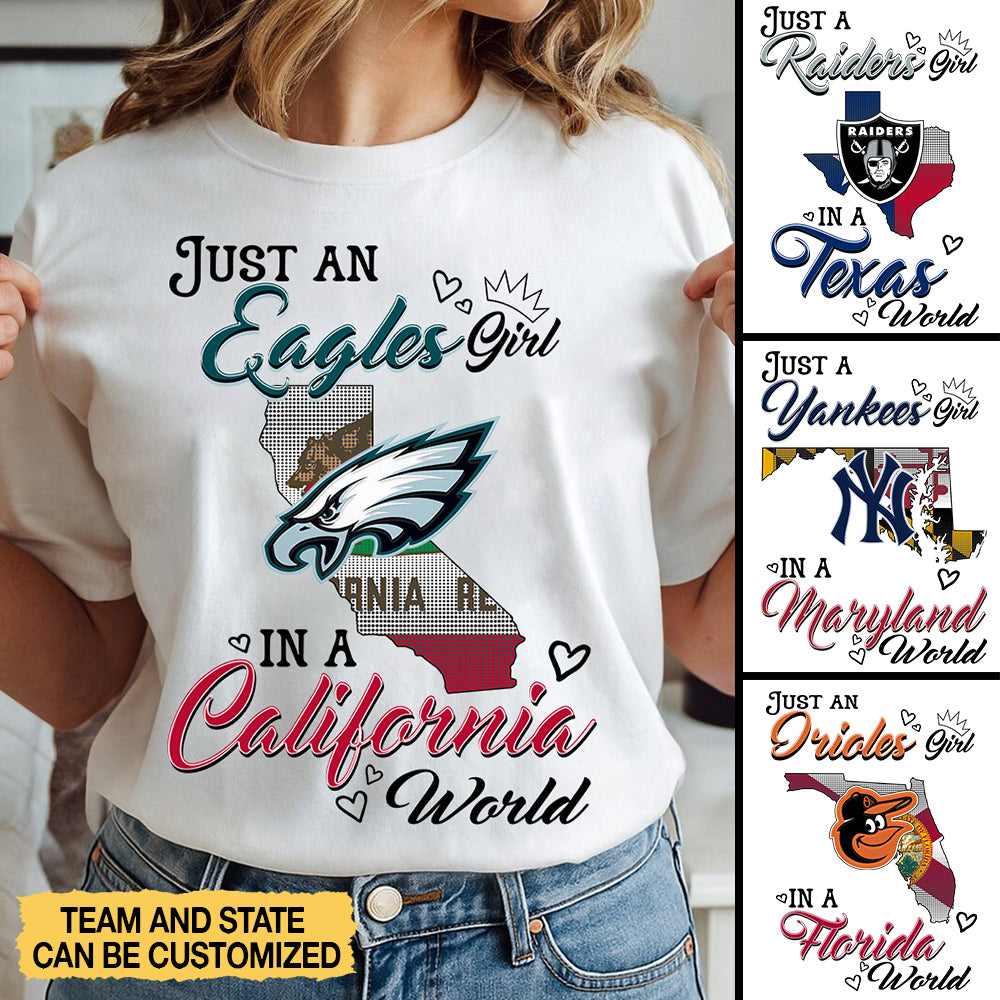Just a Girl in a World Shirt - Customized Shirt