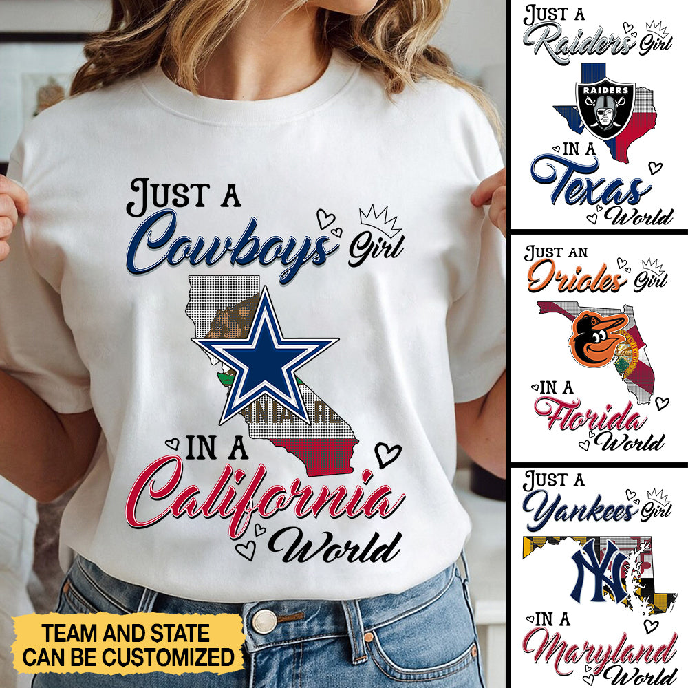 Just a Girl in a World Shirt - Customized Shirt