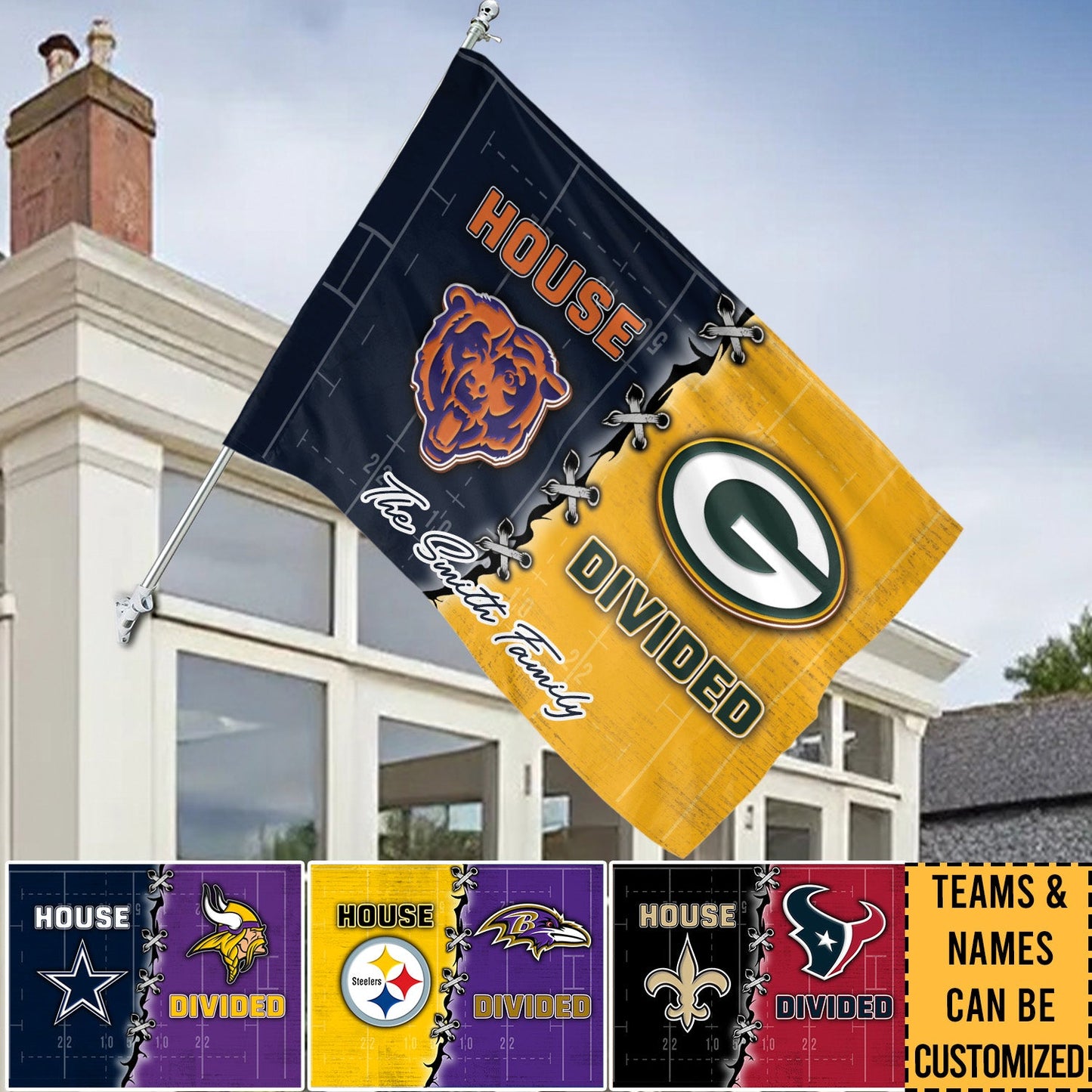 House Divided Flag - Customized House Flag