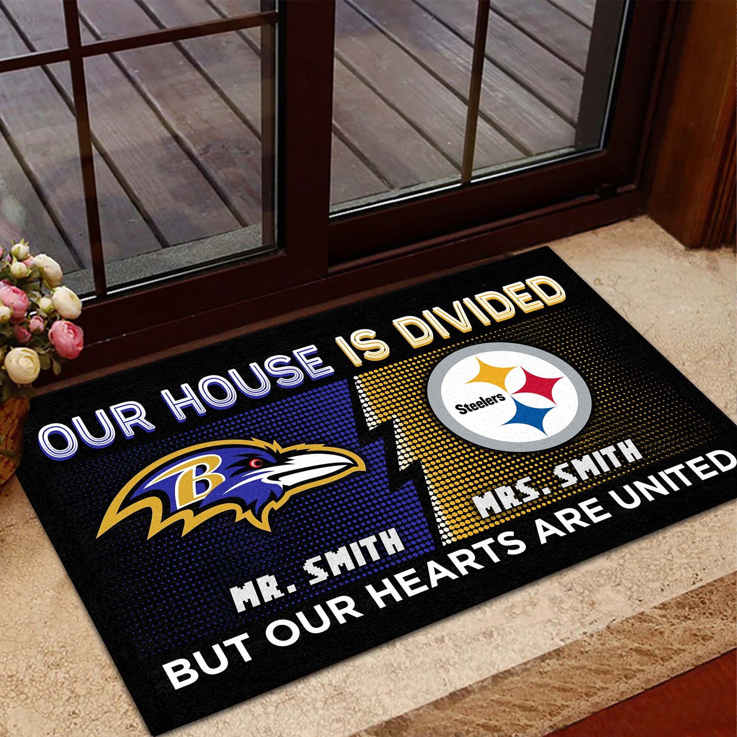 Our House Is Divided - Customized Doormat - Anti Slip Indoor Doormat - BTMRV, PBST