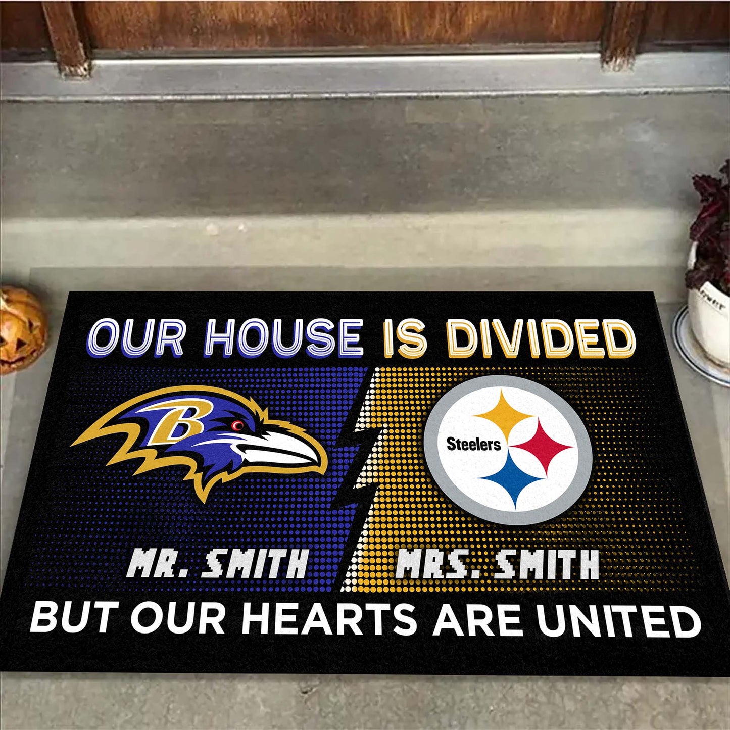 Our House Is Divided - Customized Doormat - Anti Slip Indoor Doormat - BTMRV, PBST