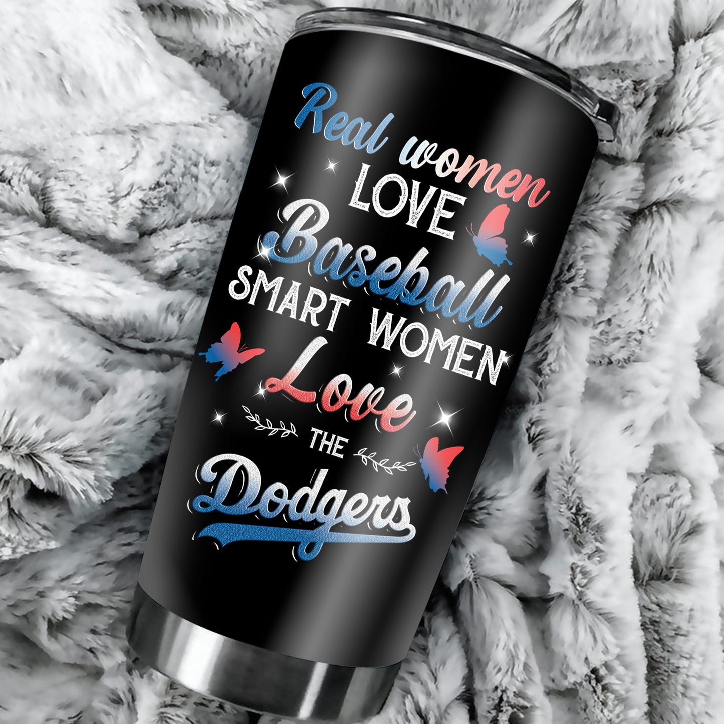 Butterfly Baseball Stainless Steel Tumbler - LADG