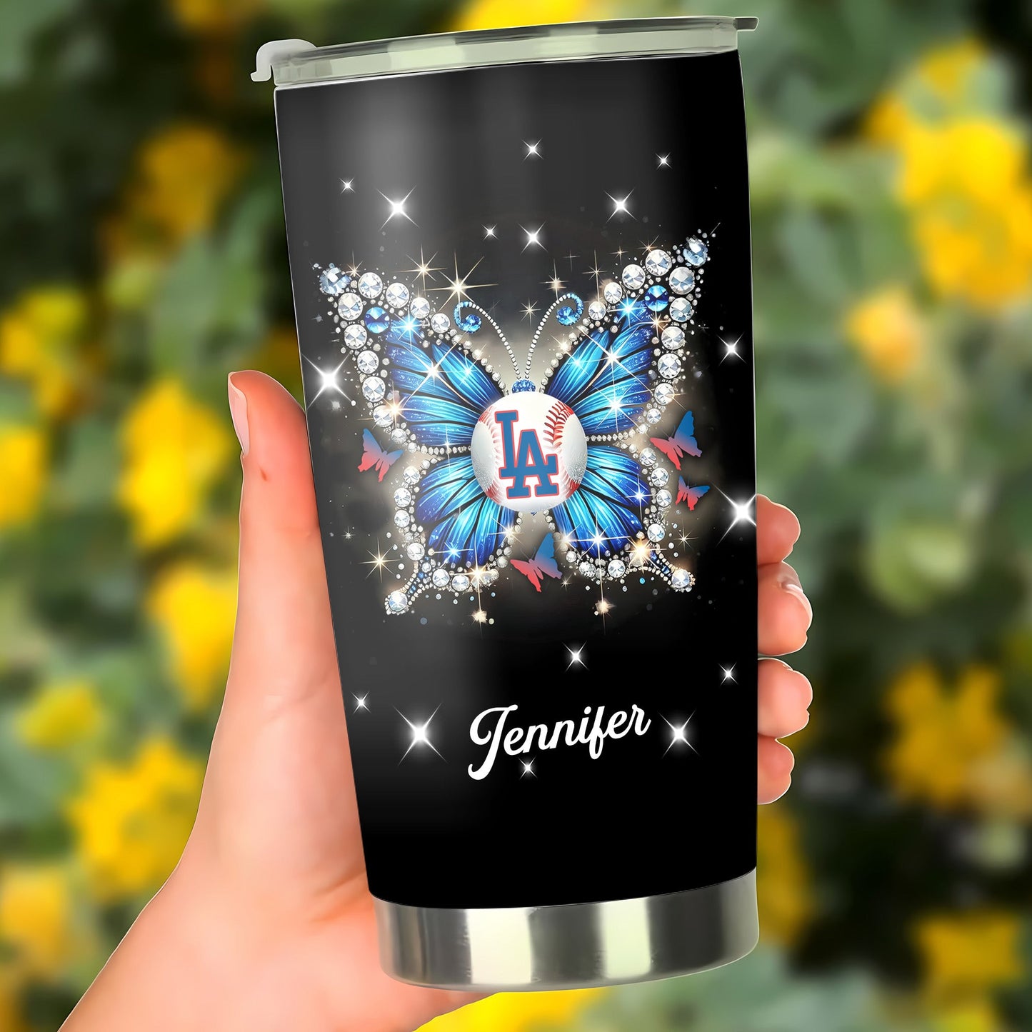 Butterfly Baseball Stainless Steel Tumbler - LADG