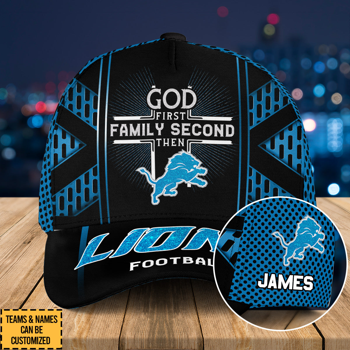 God First Family Second Then My Team Classic Cap - Customized Classic Cap