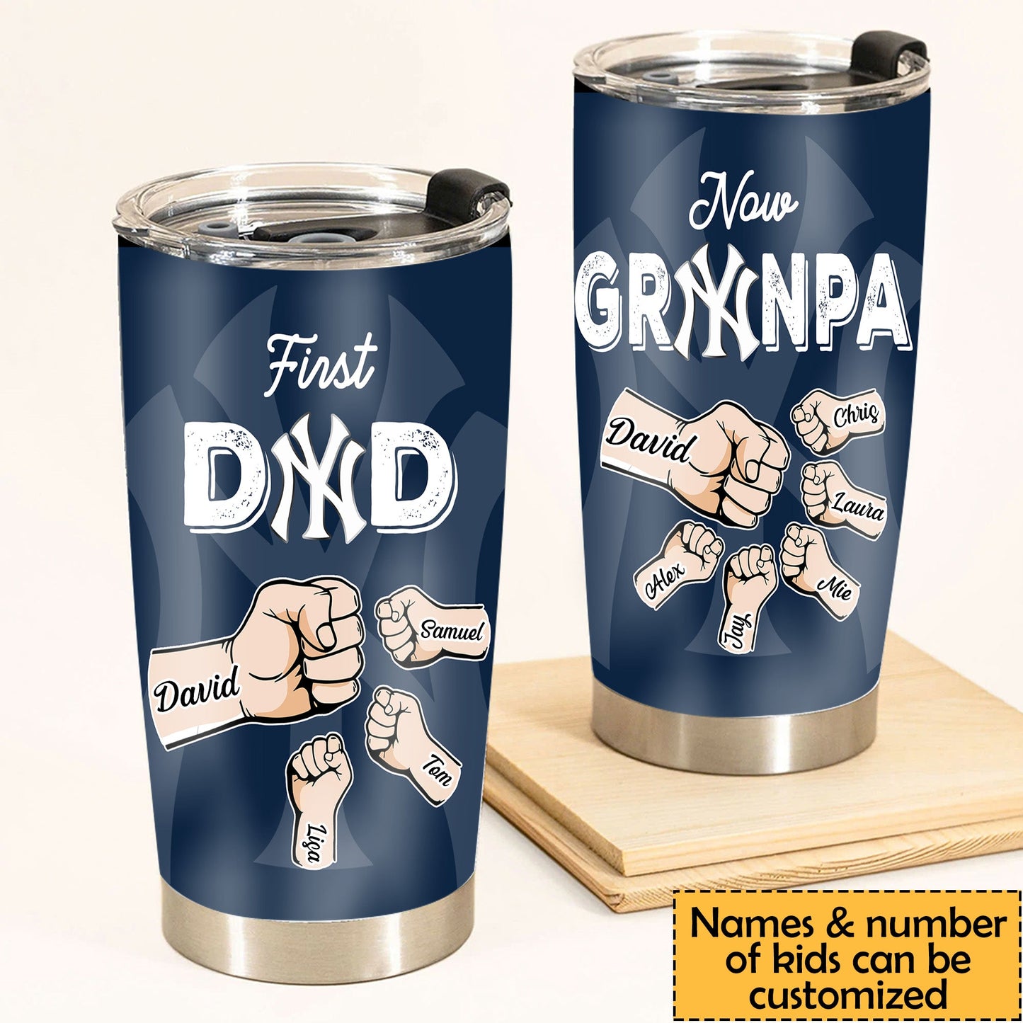 First Dad Now Grandpa Stainless Steel Tumbler - NYYK