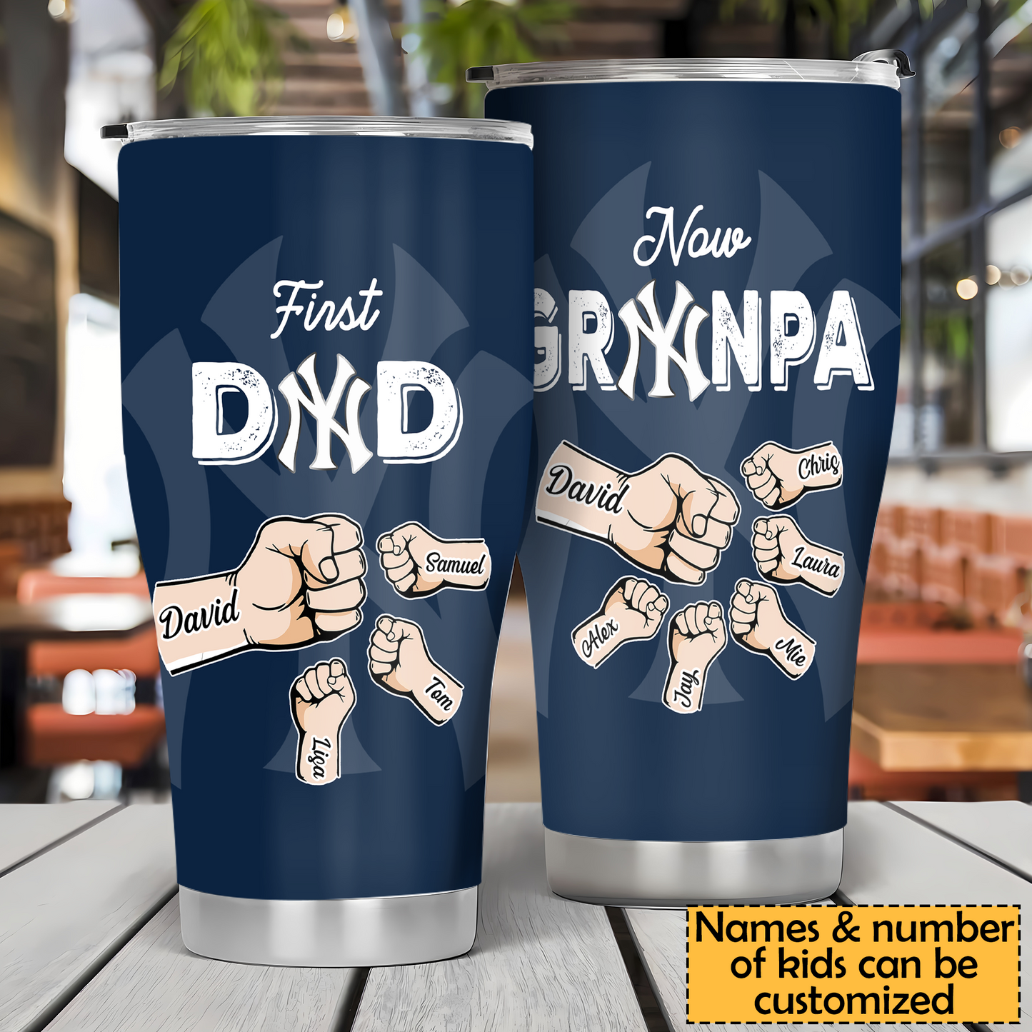 First Dad Now Grandpa Stainless Steel Tumbler - NYYK