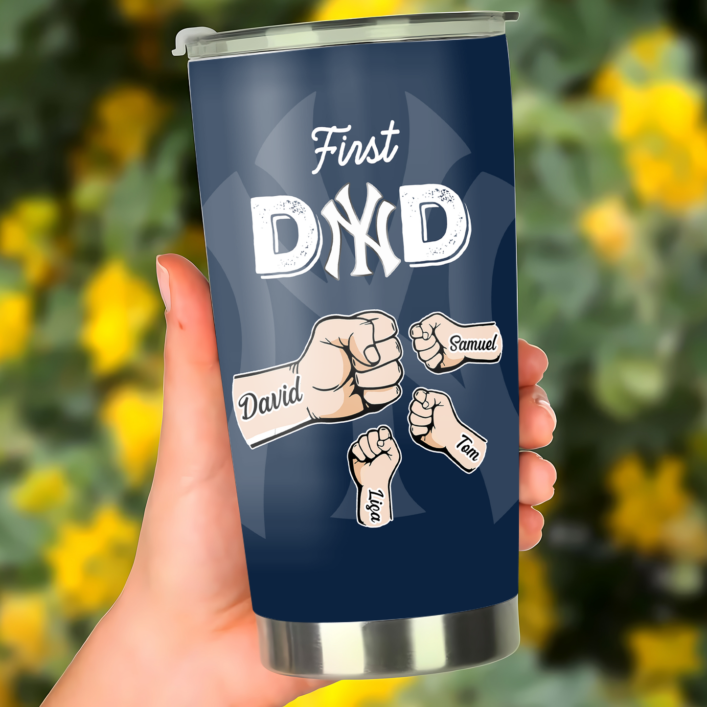 First Dad Now Grandpa Stainless Steel Tumbler - NYYK