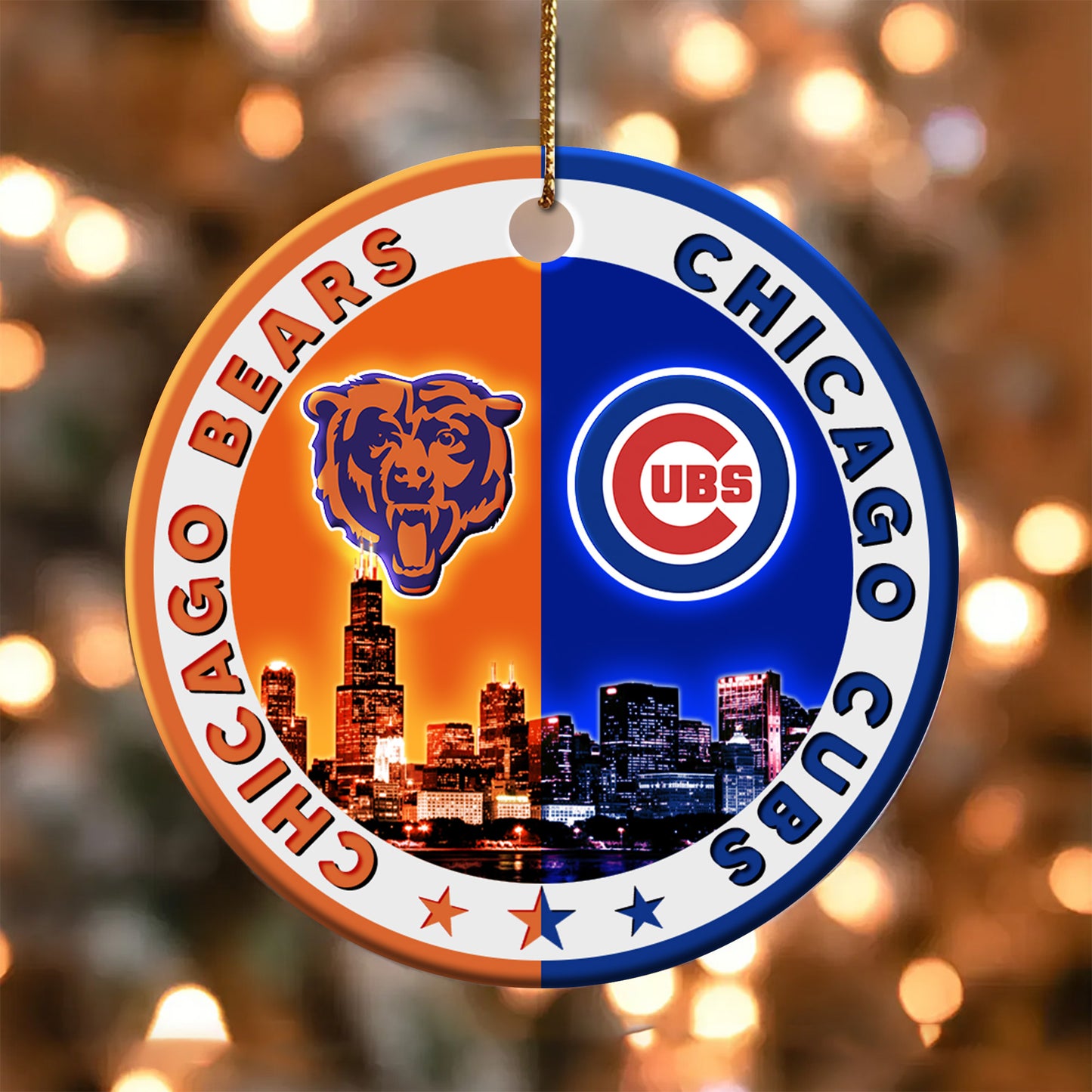 Chicago Teams Ornament - Circle Ceramic Ornament - BC