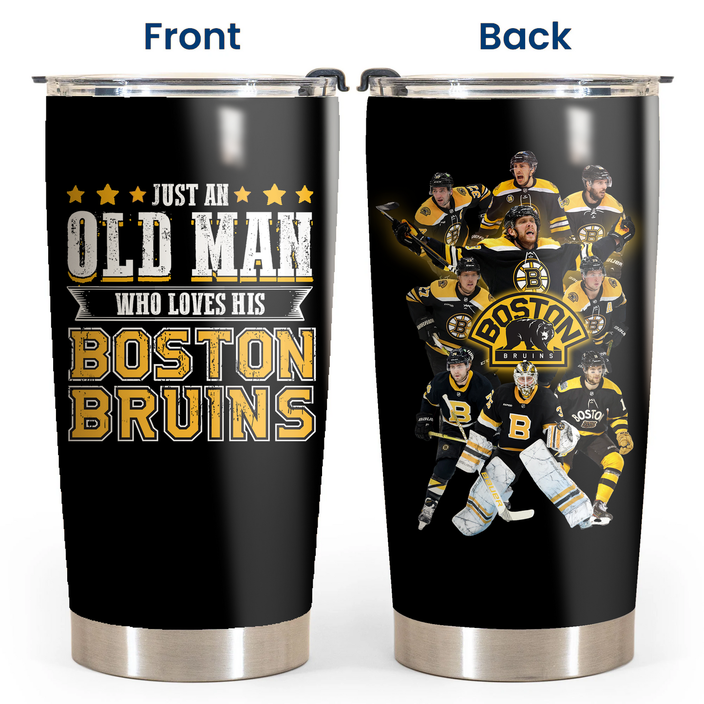Just An Old Man Who Loves His Boston Hockey Tumbler
