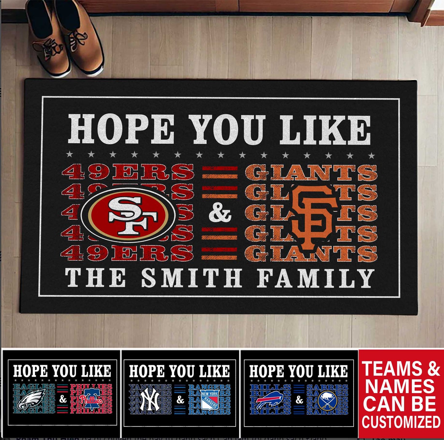 Hope You Like Our Teams - Customized Doormat - Anti Slip Indoor Doormat