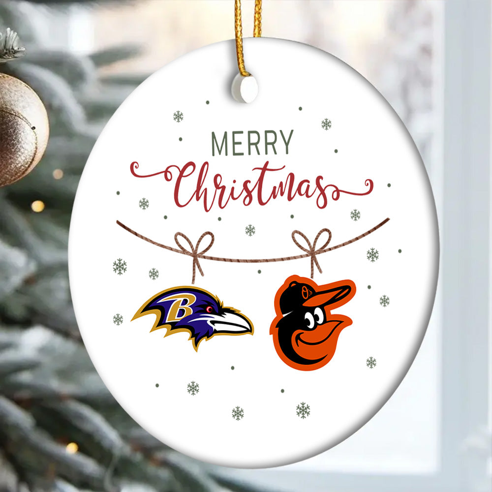 Merry Christmas Circle Ornament - BTMRV, BTMORO