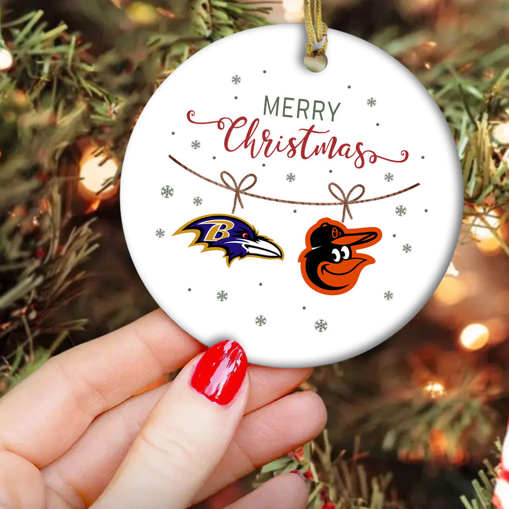 Merry Christmas Circle Ornament - BTMRV, BTMORO