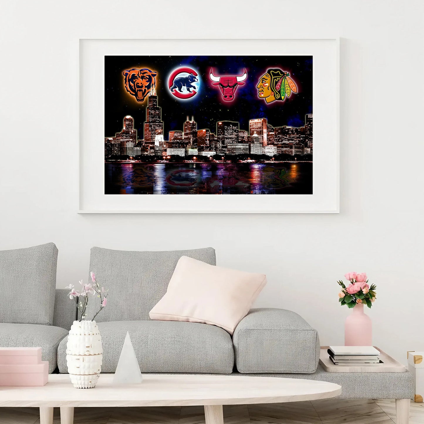 Chicago Skyline Unframed Poster, Wall Art (ver2)