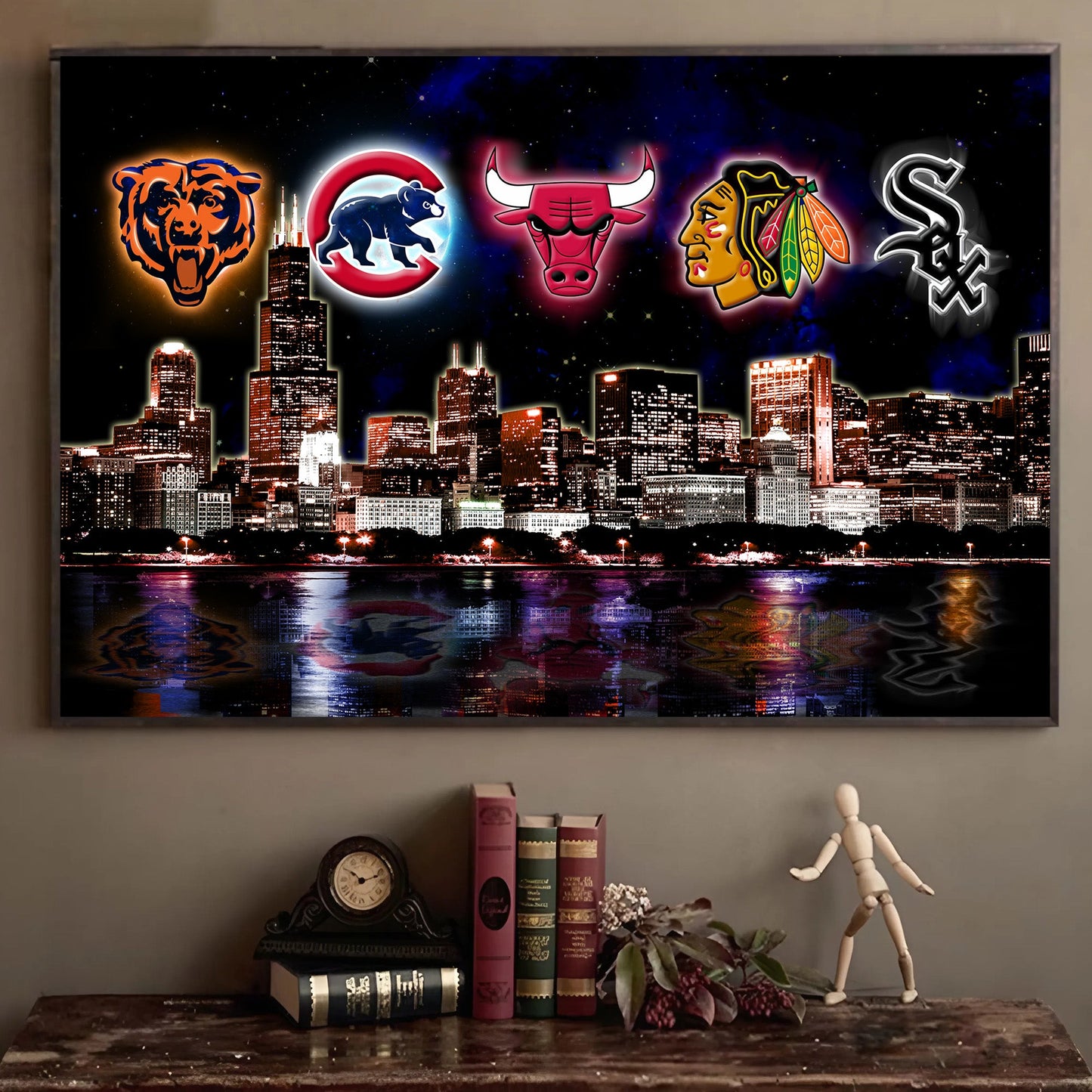 Chicago Skyline Unframed Poster, Wall Art (ver3)