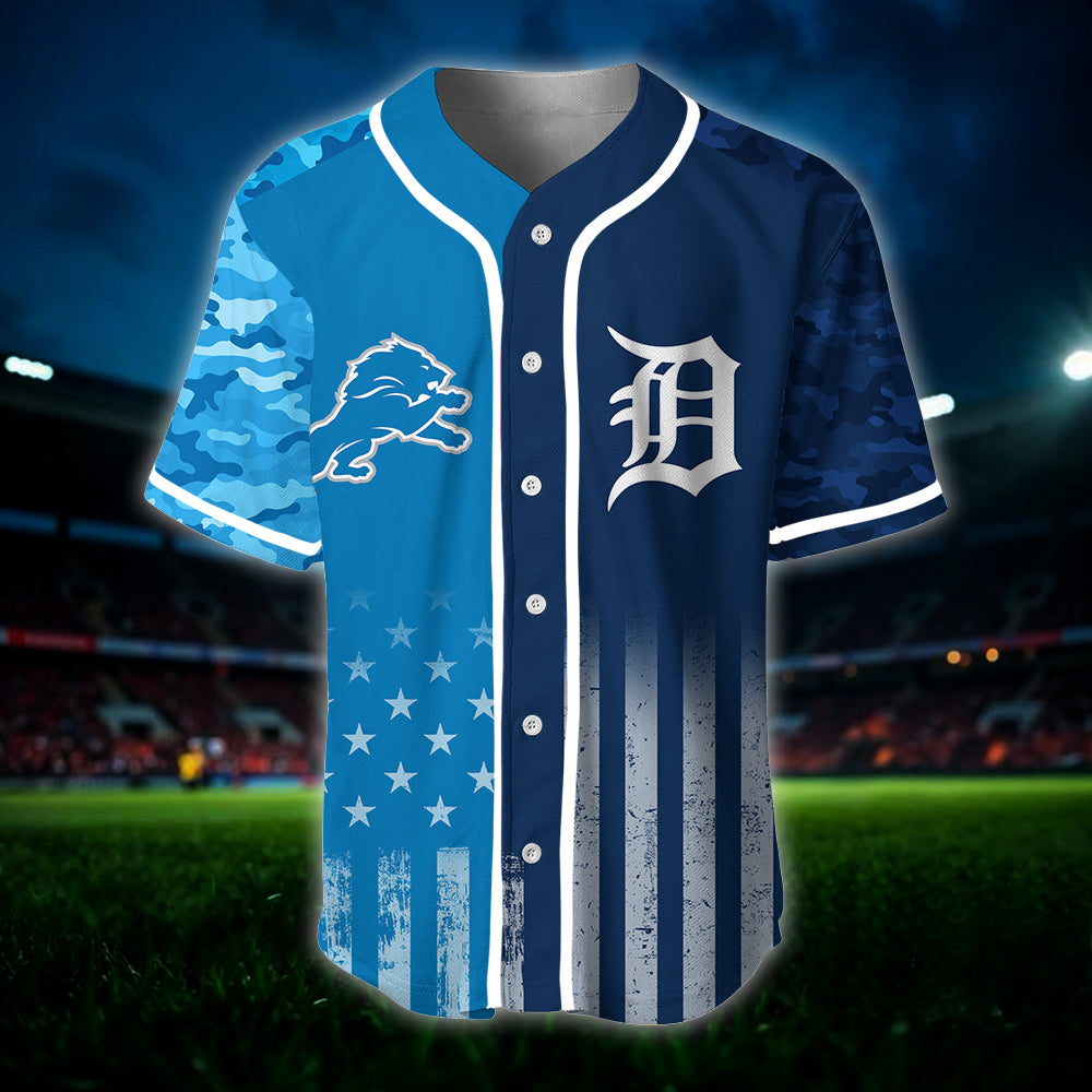 Detroit Camo Baseball Jersey - Customized Jersey - LITG
