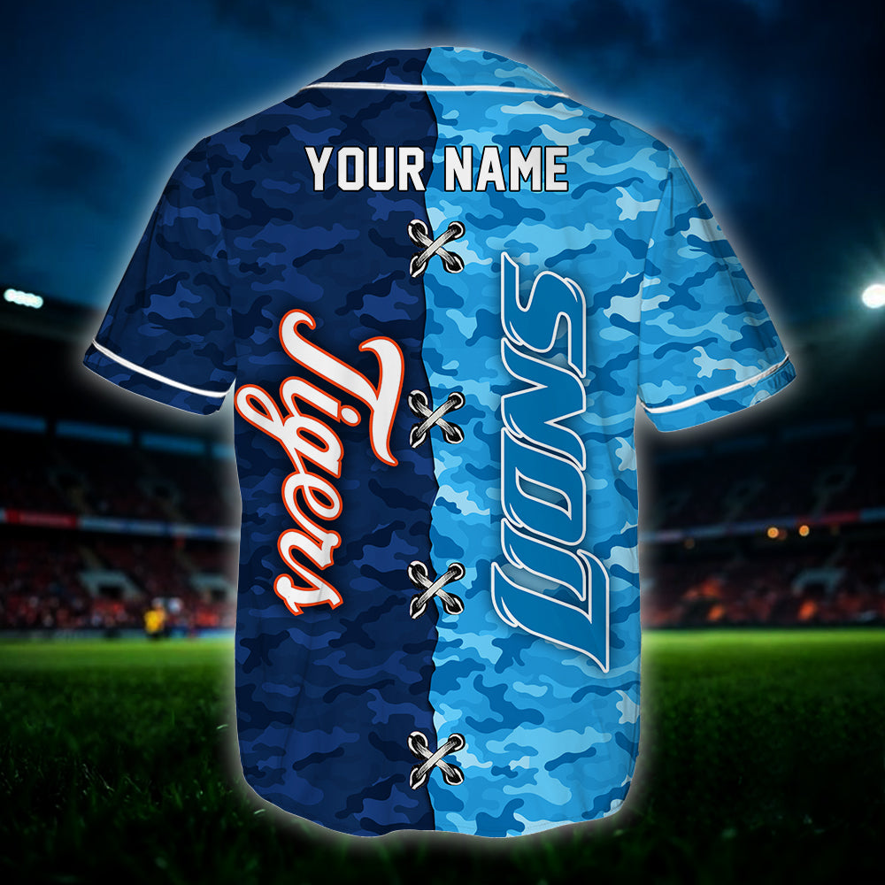 Detroit Camo Baseball Jersey - Customized Jersey - LITG