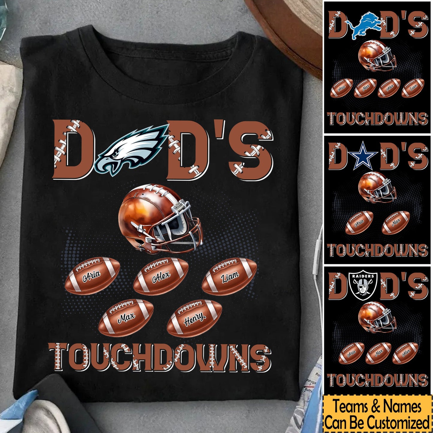 DAD'S Touchdowns Shirt - Customized Shirt - Perfect Gift For Father's Day