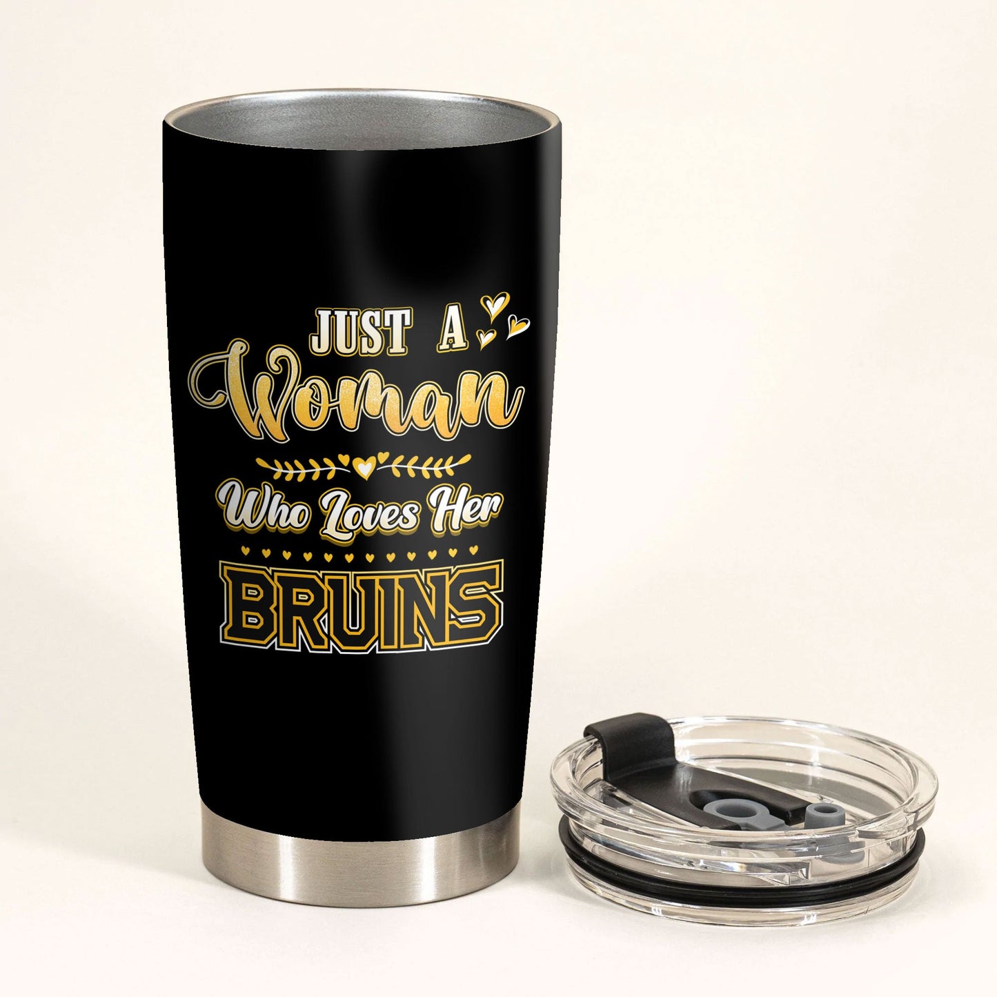 Just A Woman Who Loves Her Boston Hockey Tumbler