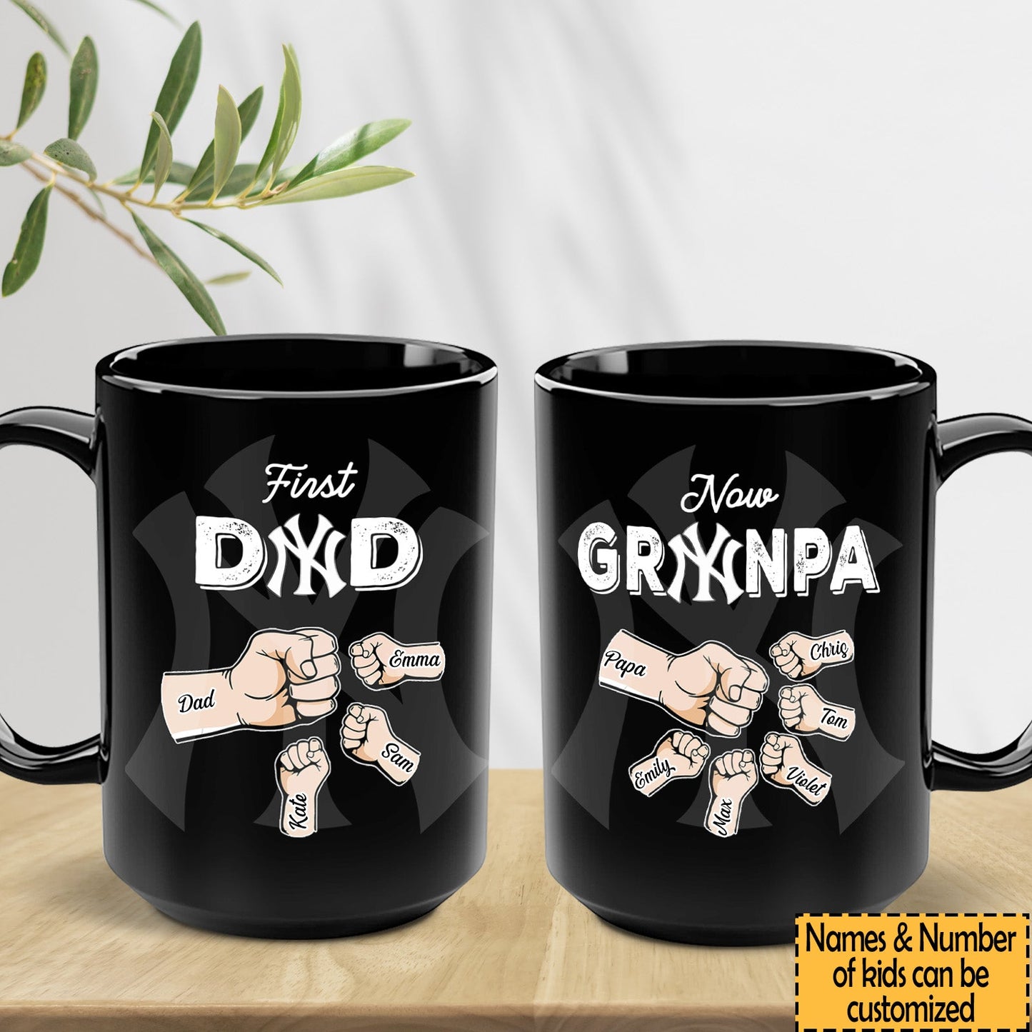 First Dad Now Grandpa - Customized Ceramic Mugs - Perfect Gift for Father's Day - NYYK