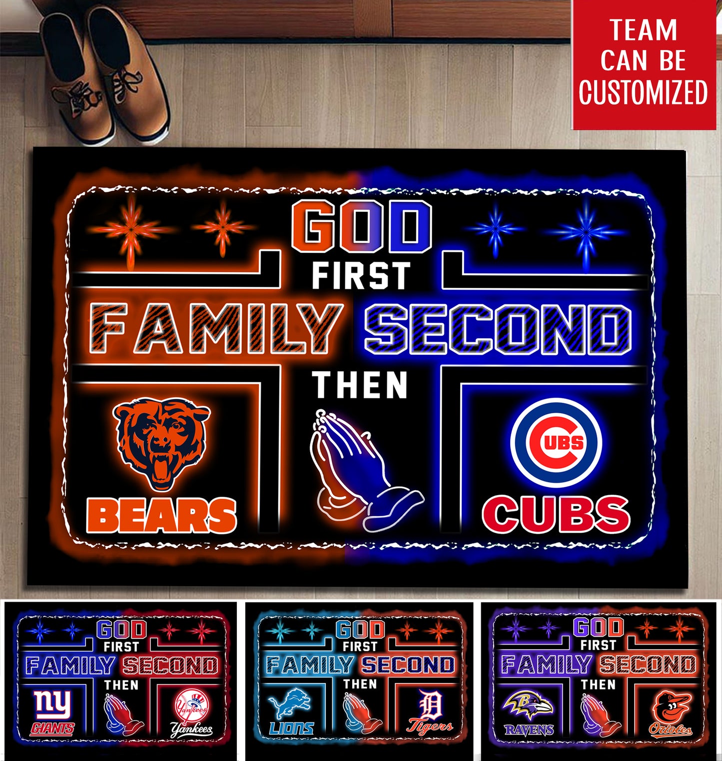 God First Family Second Customized Doormat - Anti Slip Indoor Doormat