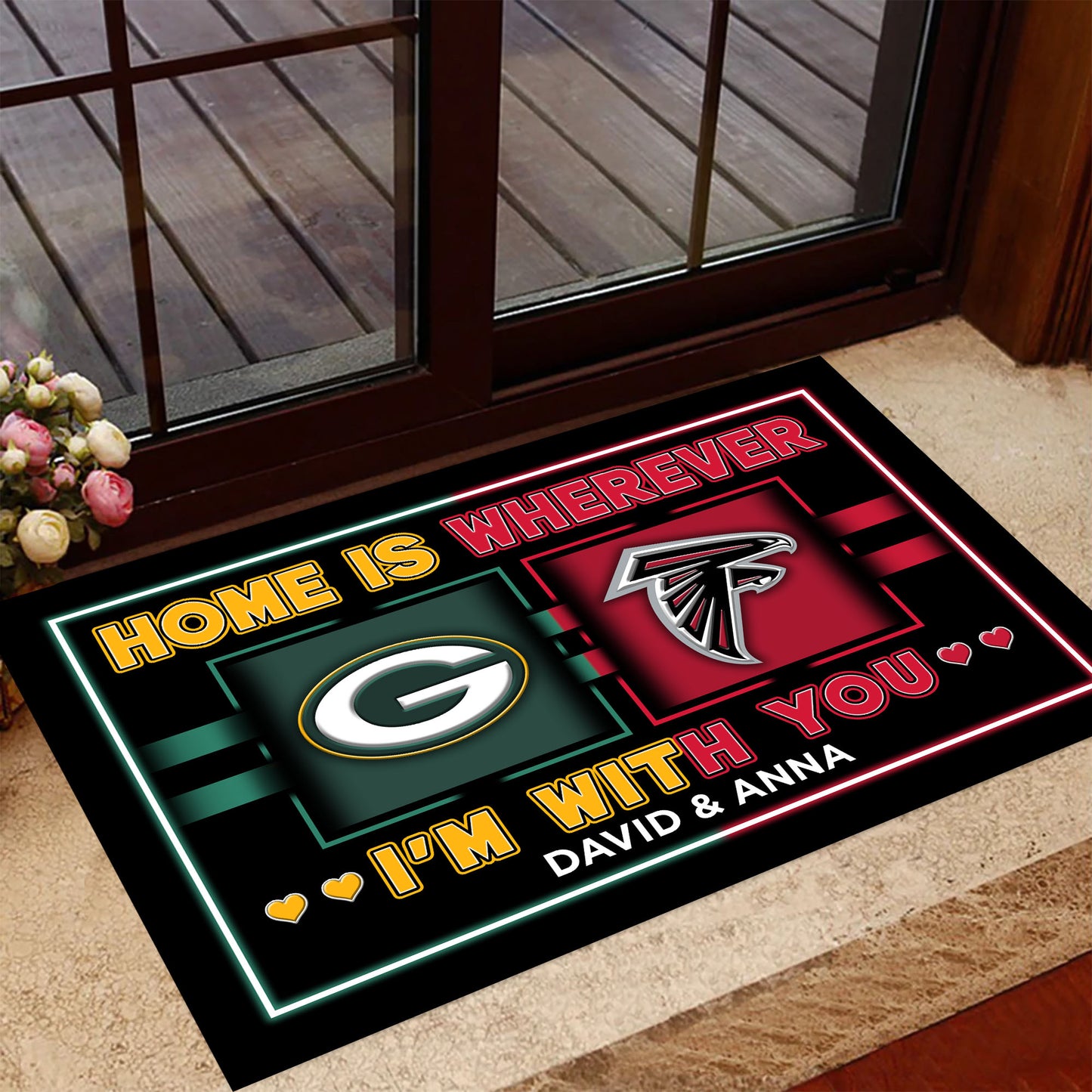 Home Is Wherever I'm With You Customized Doormat - Anti Slip Indoor Doormat