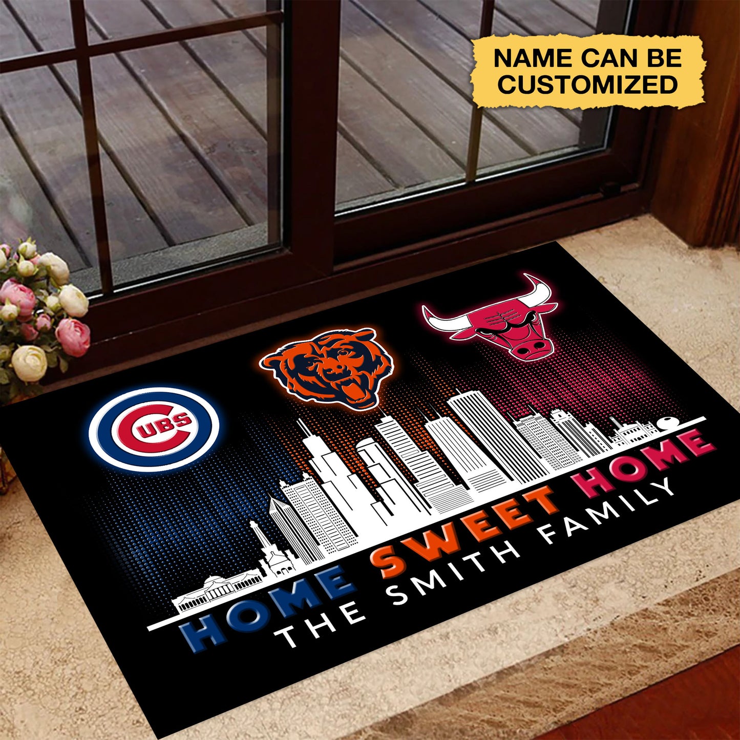 Home Sweet Home Chicago Customized Doormat - Anti Slip Indoor Doormat