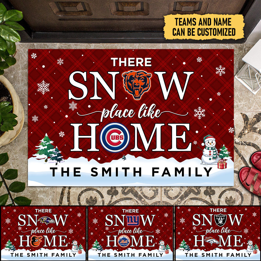 There Snow Place Like Home Customized Doormat - Anti Slip Indoor Doormat
