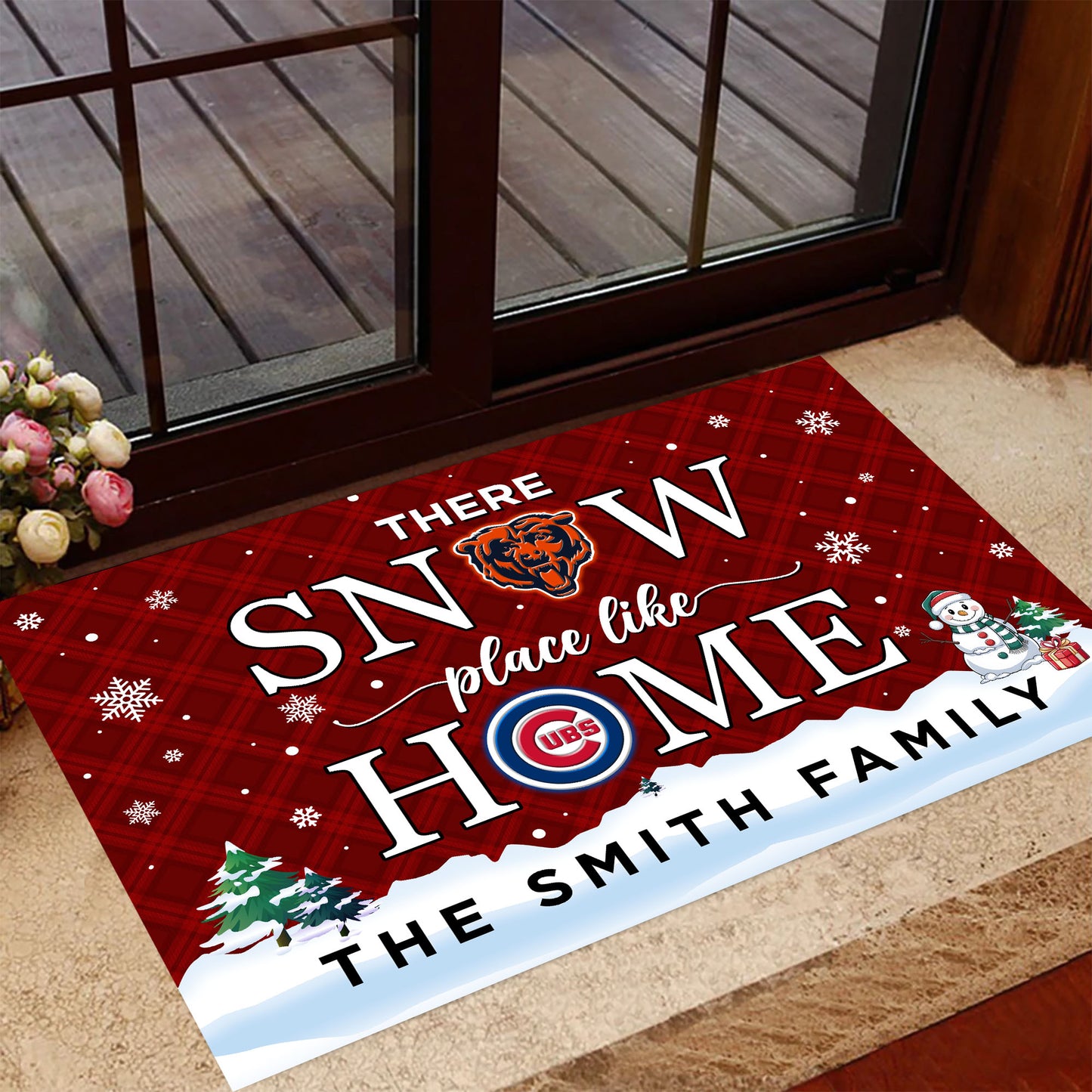 There Snow Place Like Home Customized Doormat - Anti Slip Indoor Doormat