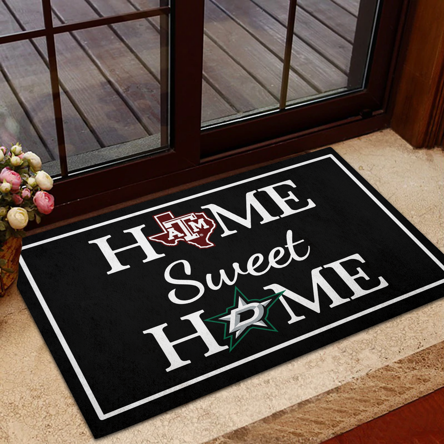 Home Sweet Home - Texas Baseball and Dallas Hockey - Anti Slip Indoor Doormat
