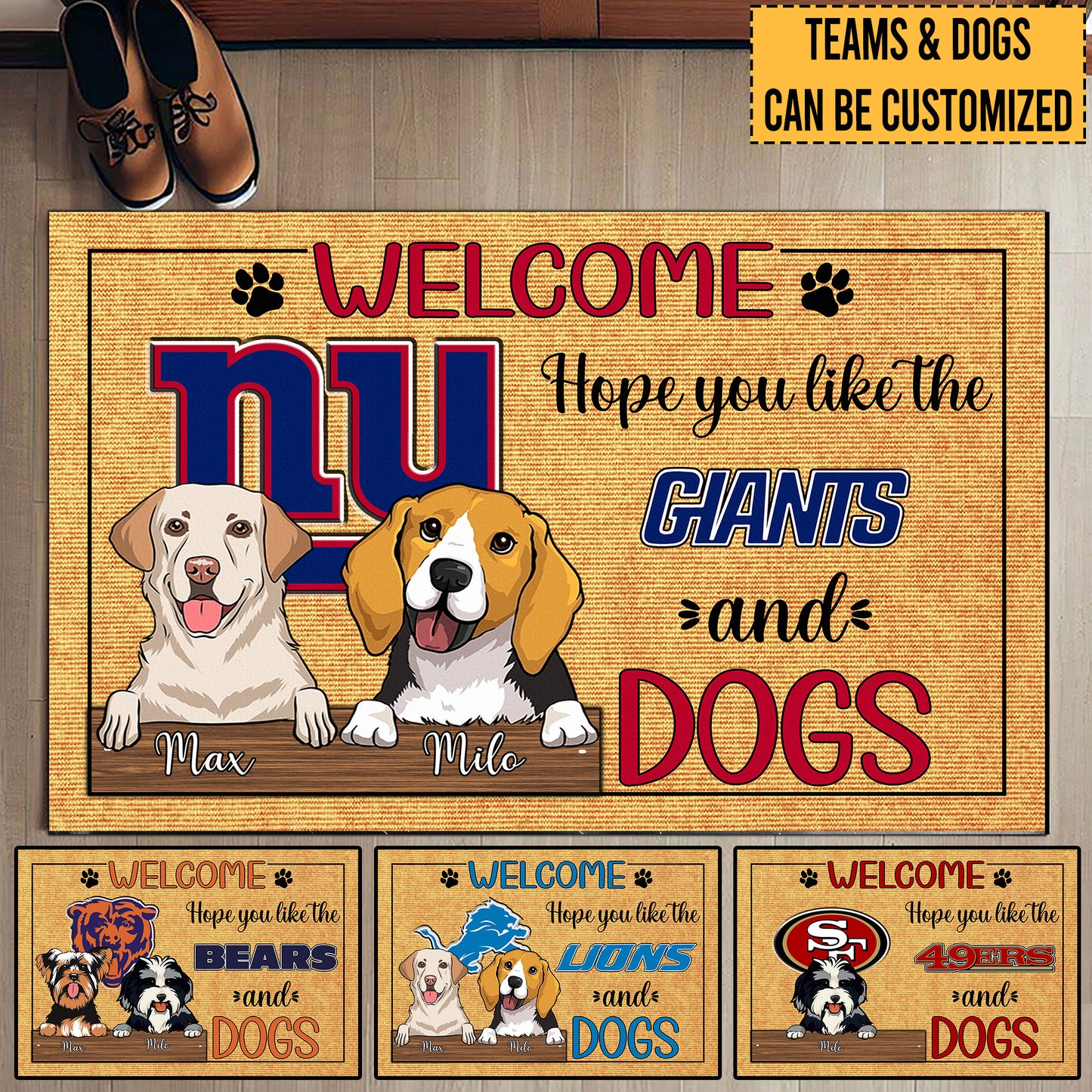 Hope You Like My Team And Dogs Customized Doormat - Anti Slip Indoor Doormat