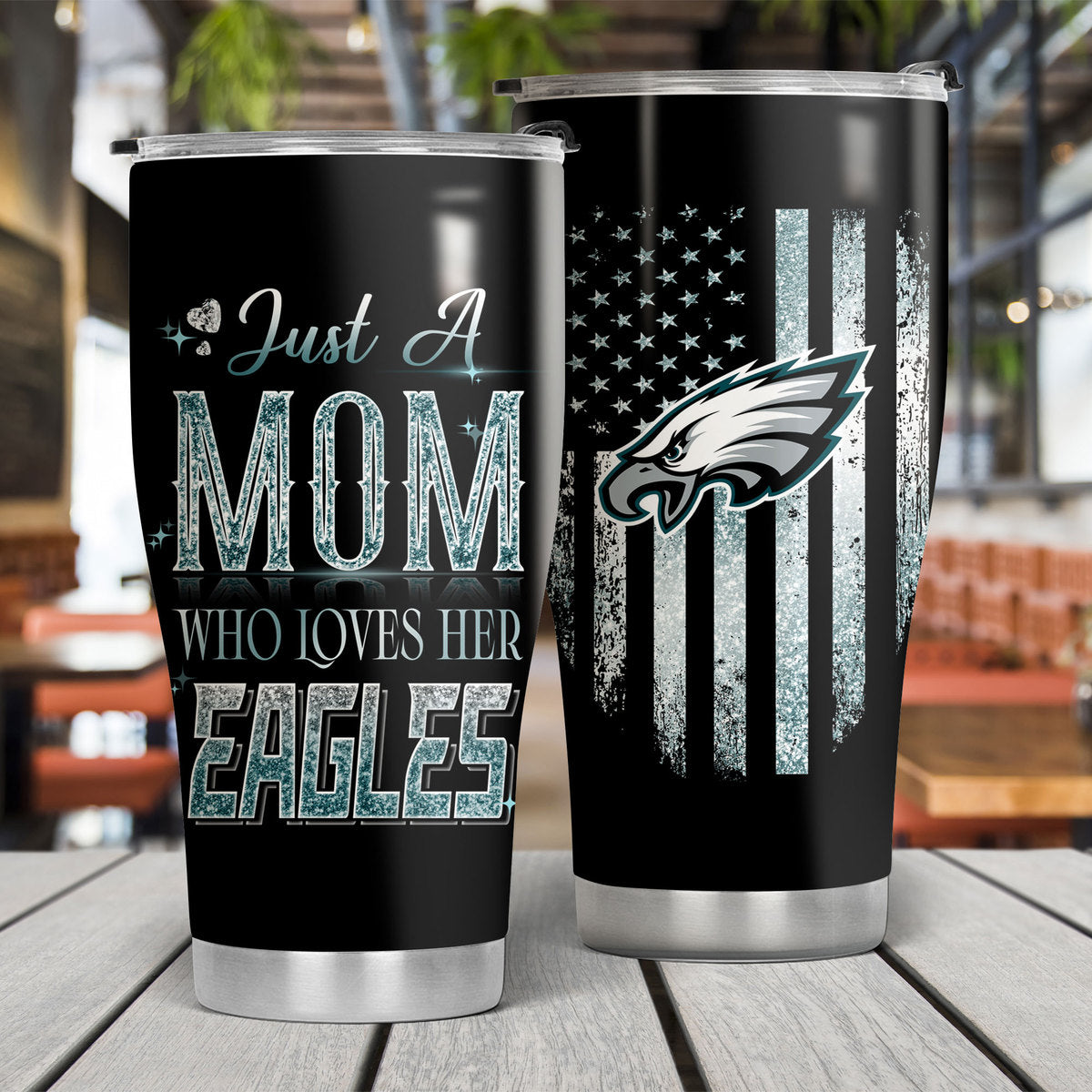 Just A Mom Who Loves Her Philadelphia Football Tumbler - Best Gift For Mother's Day (PLDPEG)