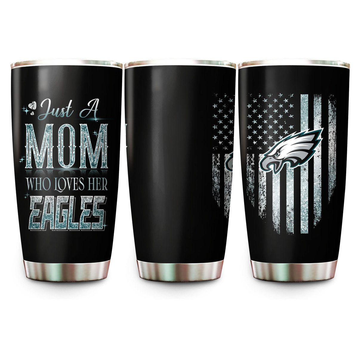 Just A Mom Who Loves Her Philadelphia Football Tumbler - Best Gift For Mother's Day (PLDPEG)