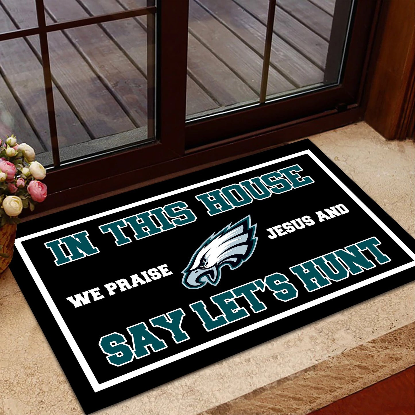 In This House We Praise Jesus Doormat - Anti Slip Indoor Doormat - PLDPAEG