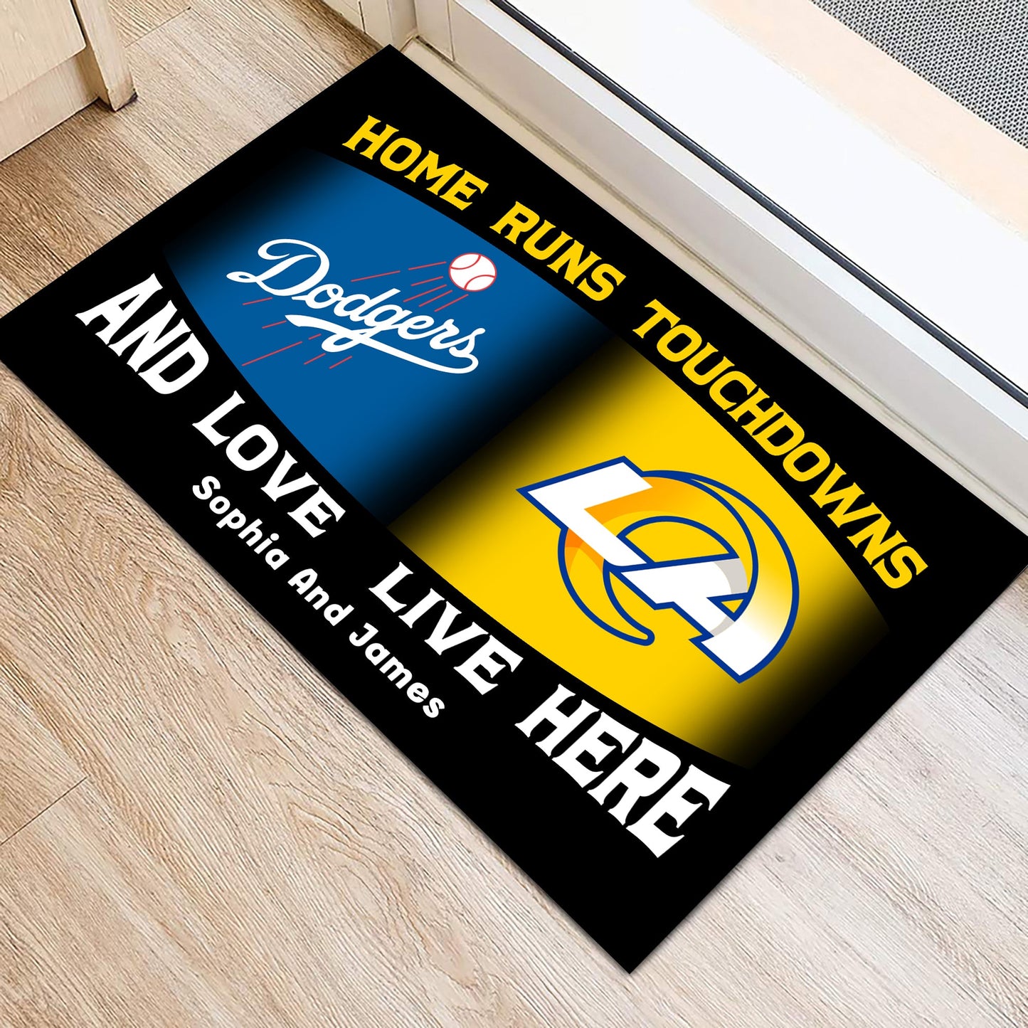 Home Runs Touchdowns Customized Doormat - Anti Slip Indoor Doormat
