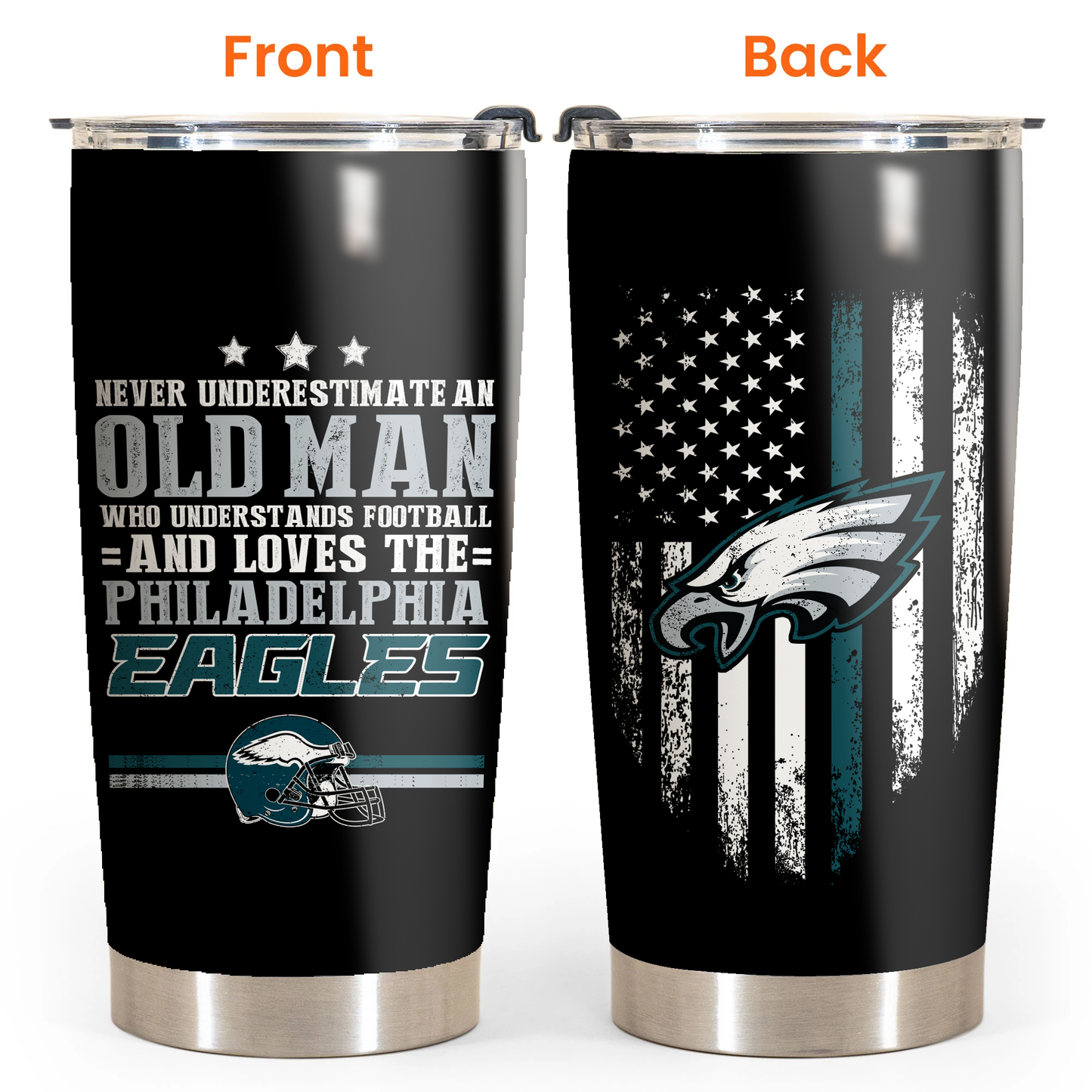 Never Underestimate An Old Man Who Loves The Philadelphia Football Tumbler
