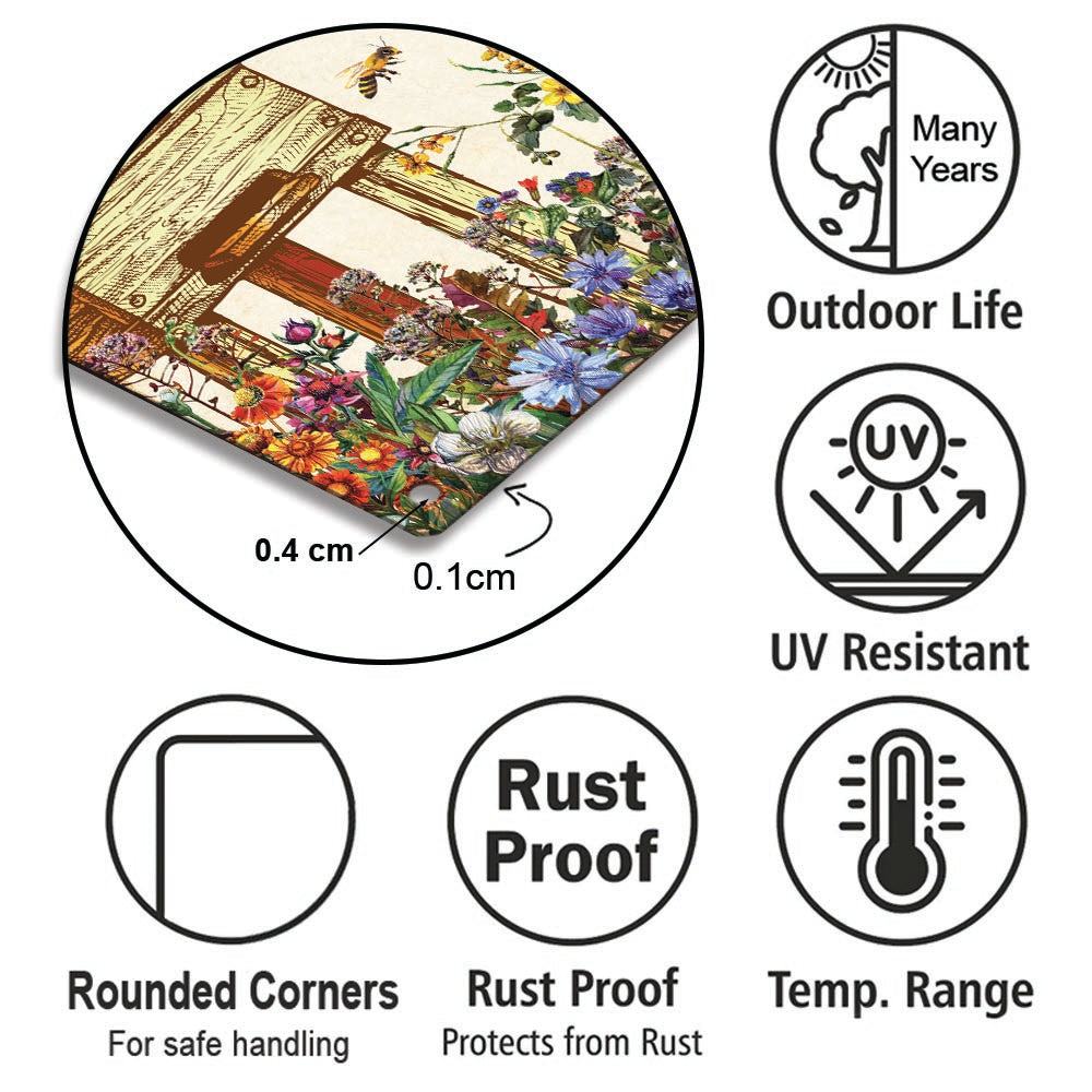 Personalized Bee Garden What A Wonderful World Classic Metal Sign