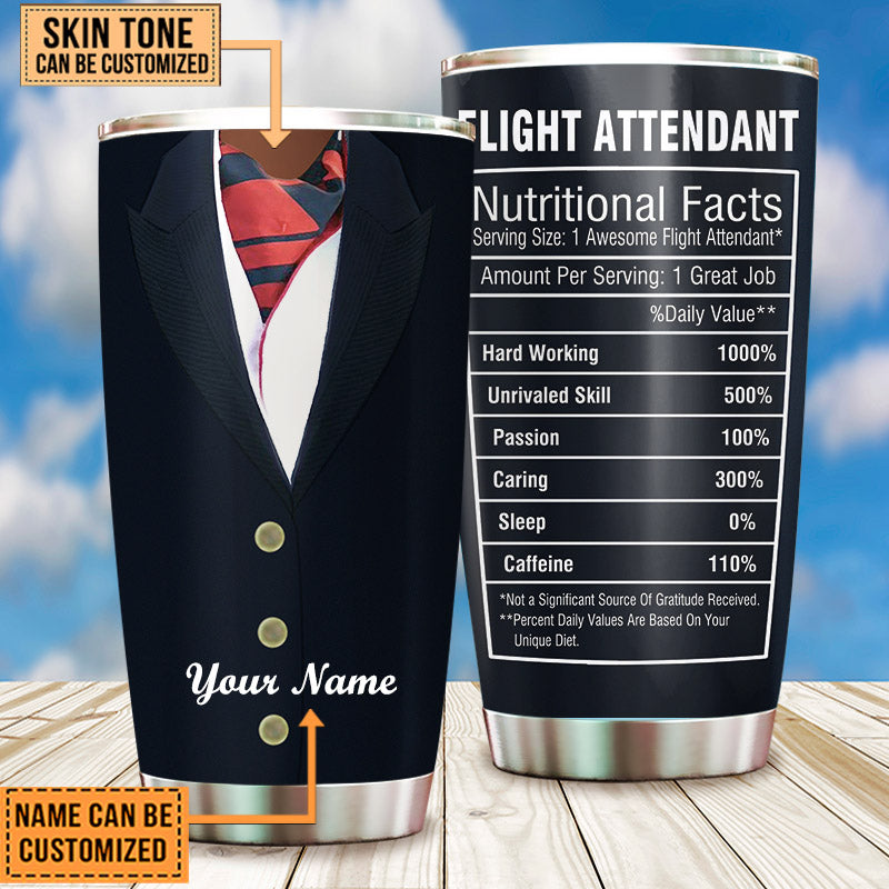 Personalized Flight Attendant Nutritional Facts Tumbler