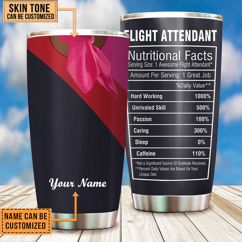 Personalized Flight Attendant Nutritional Facts Tumbler
