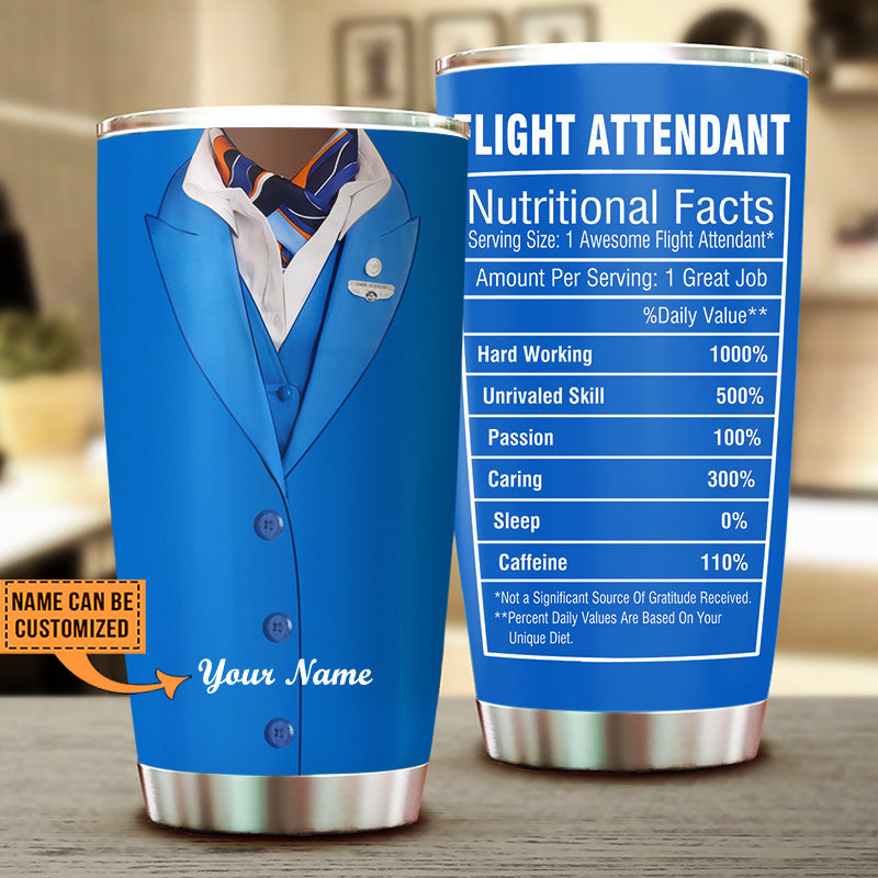 Personalized Flight Attendant Nutritional Facts Tumbler