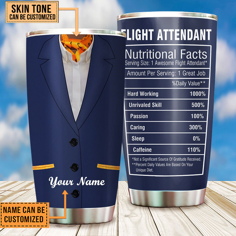 Personalized Flight Attendant Nutritional Facts Tumbler