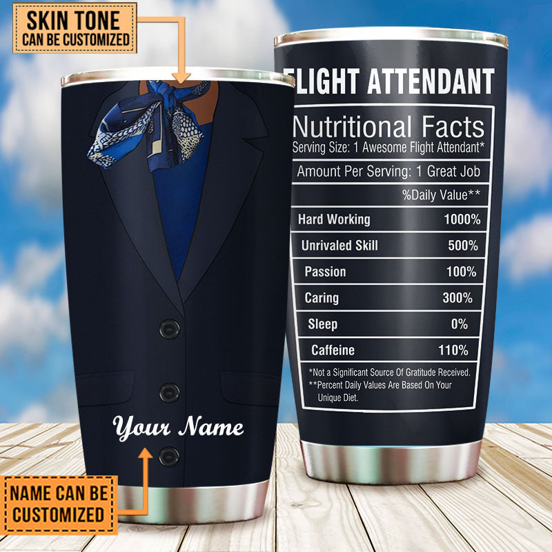 Personalized Flight Attendant Nutritional Facts Tumbler
