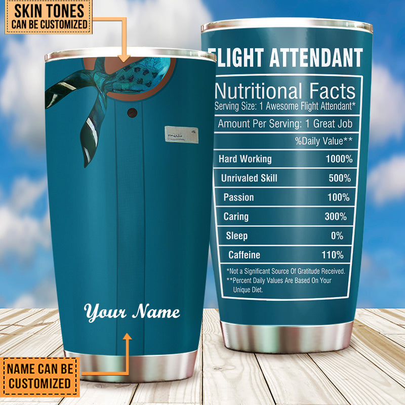 Personalized Flight Attendant Nutritional Facts Tumbler