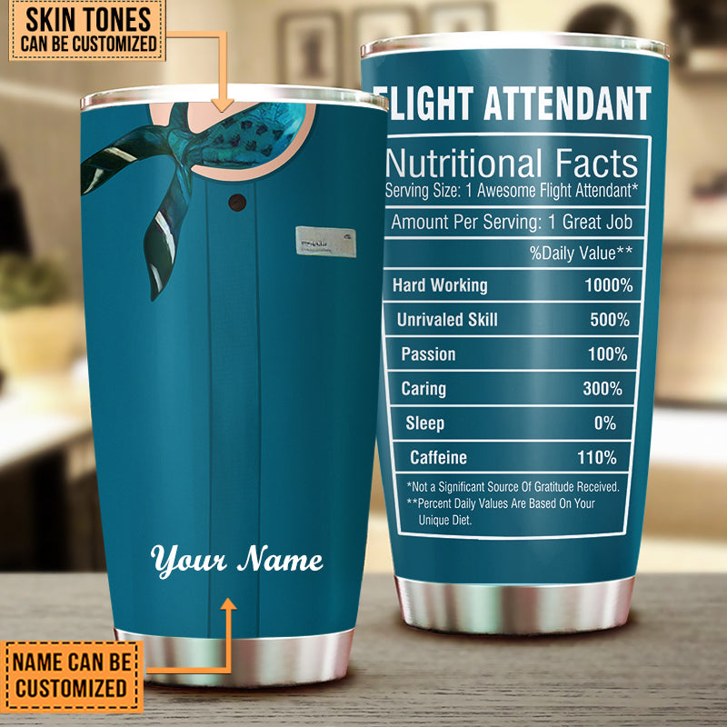 Personalized Flight Attendant Nutritional Facts Tumbler