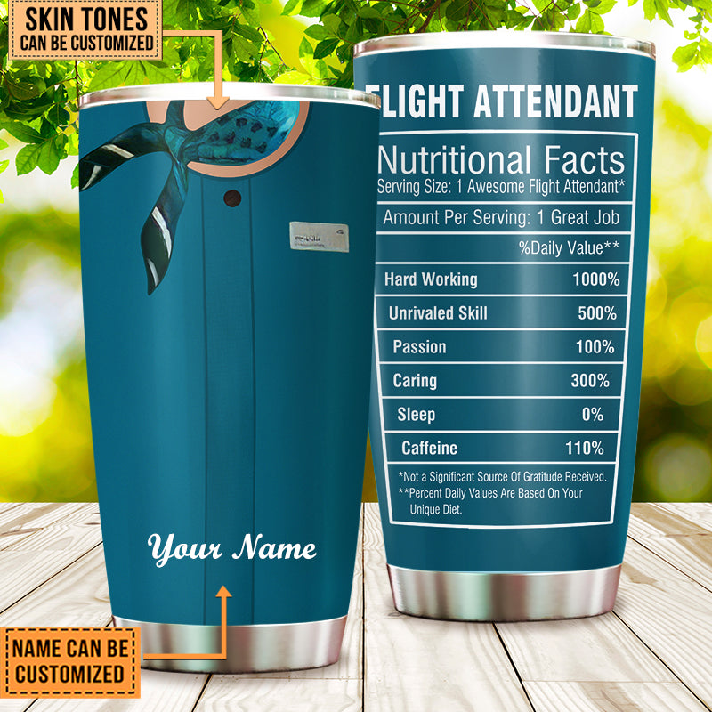 Personalized Flight Attendant Nutritional Facts Tumbler