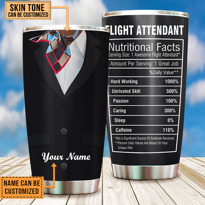 Personalized Flight Attendant Nutritional Facts Tumbler