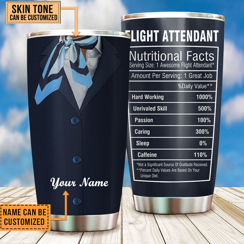 Personalized Flight Attendant Nutritional Facts Tumbler